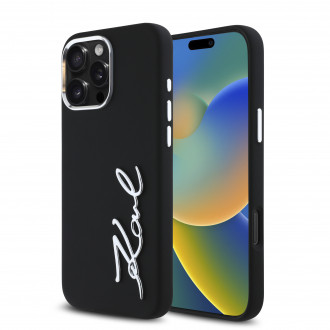 Karl Lagerfeld “Signature Metal Logo Collection” Hard Case Θήκη προστασίας από σιλικόνη – iPhone 16 Pro (Μαύρο – KLHCP16LSCMSMVK)