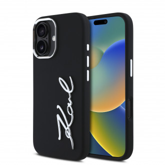 Karl Lagerfeld “Signature Metal Logo Collection” Hard Case Θήκη προστασίας από σιλικόνη – iPhone 16 (Μαύρο – KLHCP16SSCMSMVK)