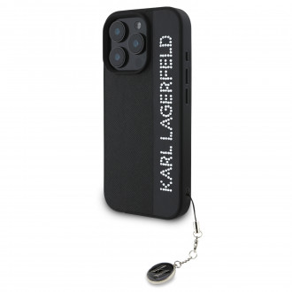 Karl Lagerfeld “Rhinestones and Charm” Θήκη προστασίας από για iPhone 16 Pro Max με κρεμαστό στολίδι (Μαύρο – KLHCP16XPSAKDGCK)