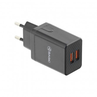 Tellur Dual USB Wall Charger 2.4A Φορτιστής δύο θυρών (2xUSB), σε μαύρο χρώμα