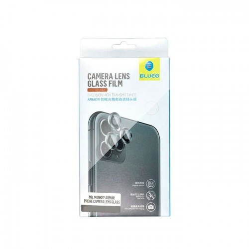 Blueo 5D Mr. Monkey Armor Glass Προστασία Κάμερας Tempered Glass για iPhone 11/ 12/ 12 Mini Ασημί