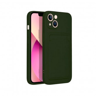 Forcell Card Back Cover Θήκη Σιλικόνης για iPhone 14 Πράσινο