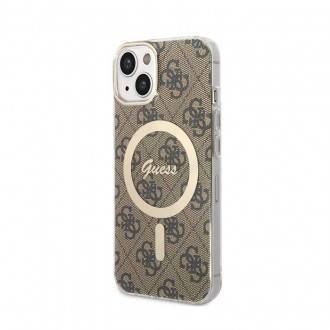Guess 4G IML MagSafe Back Cover Σιλικόνης για iPhone 13 Καφέ