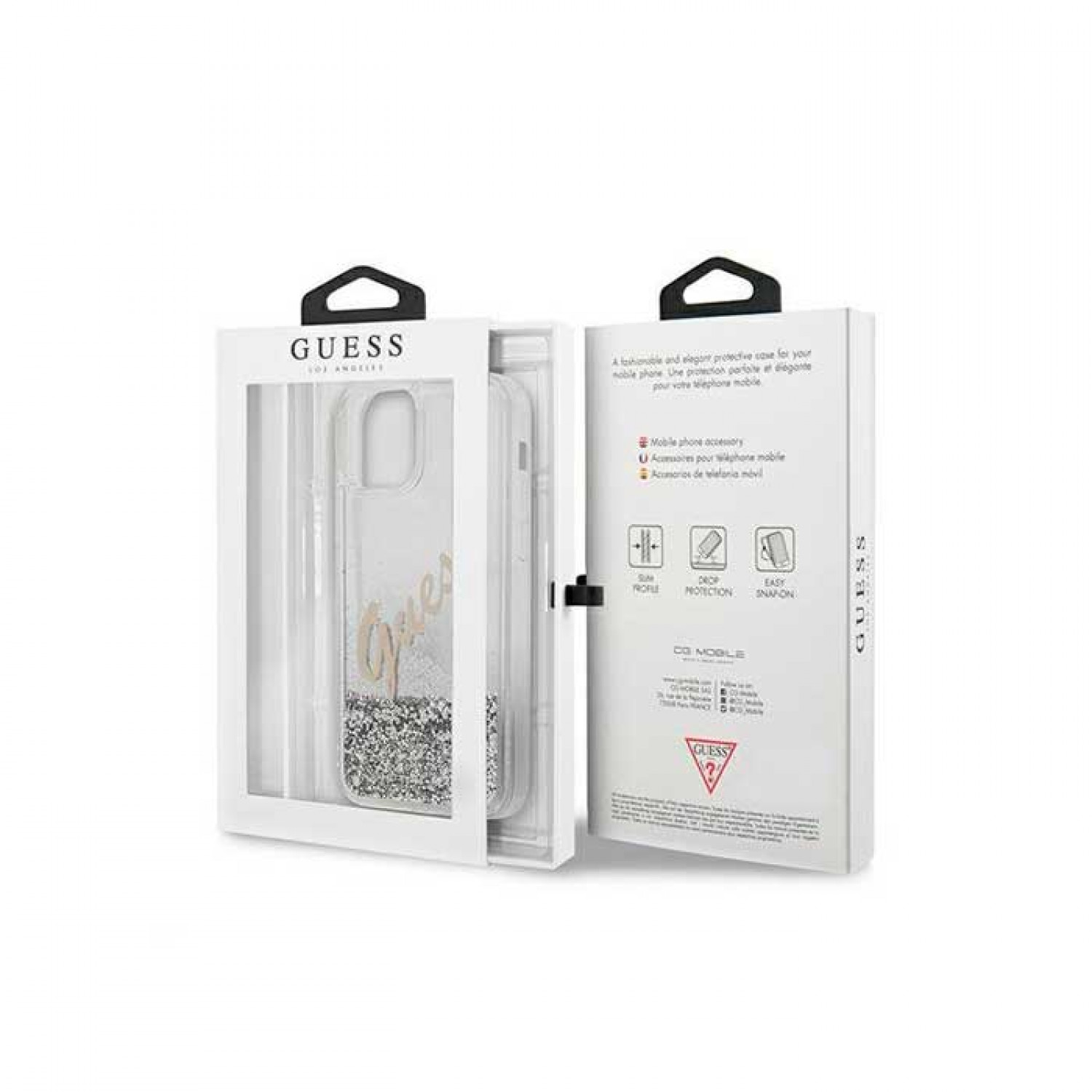 Guess Glitter Vintage Script Back Σιλικόνης για iPhone 12 Pro Max Διάφανο