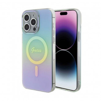Guess IML Iridescent MagSafe Back Cover Θήκη Σιλικόνης για Apple iPhone 15 Pro Ροζ