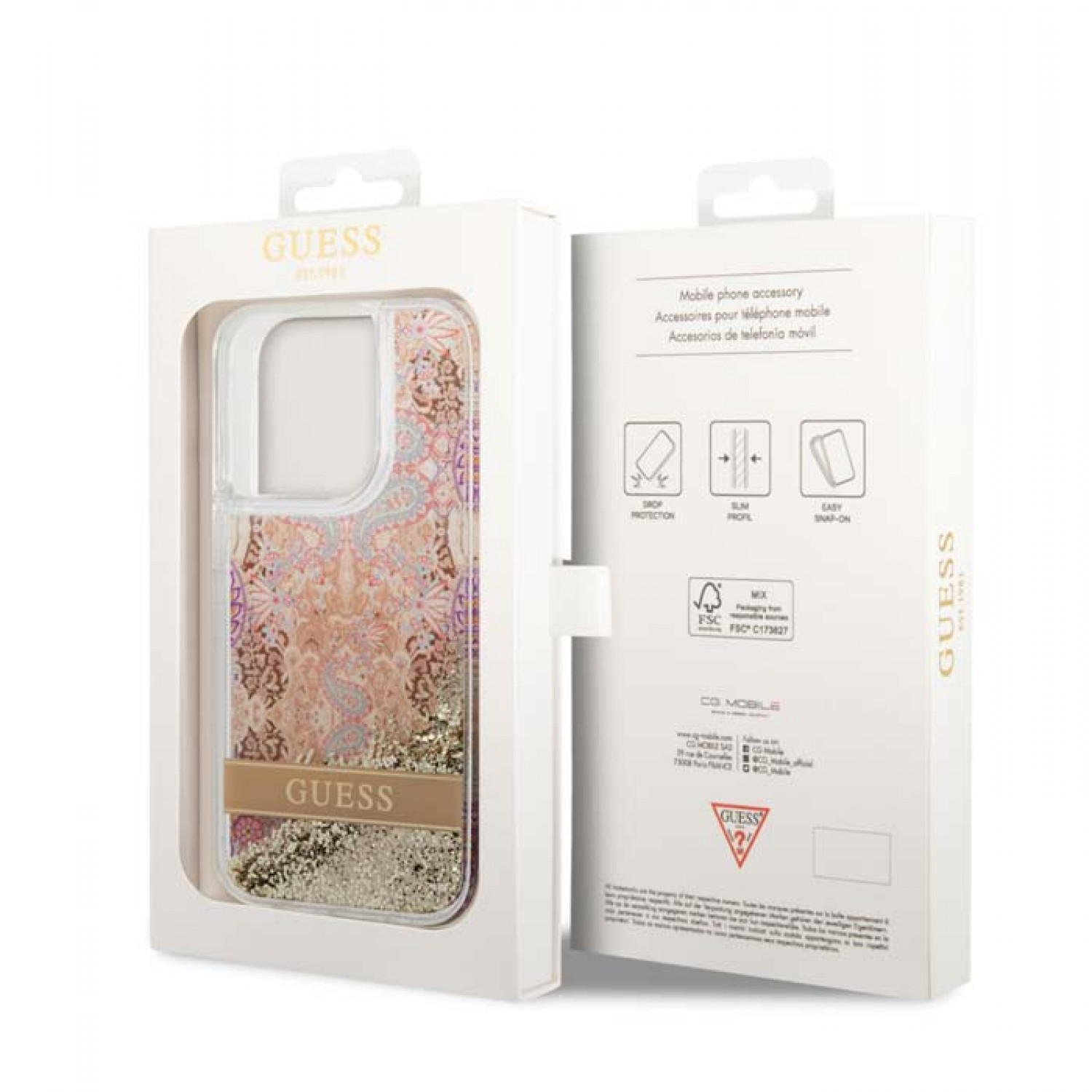 Guess Liquid Glitter Paisley Gold Collection Θήκη Σιλικόνης για iPhone 14 Pro Max Χρυσό Guess Liquid Glitter Paisley Gold Collection Θήκη Σιλικόνης για iPhone 14 Pro Max Χρυσό