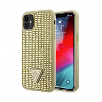 Guess Rhinestones Triangle Back Cover Σιλικόνης για iPhone 11 Χρυσό