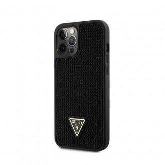Guess Rhinestones Triangle Back Cover Σιλικόνης για iPhone 12 Pro Max Μαύρο