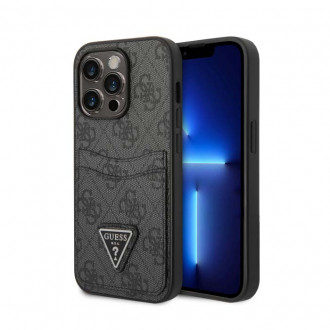 Guess “Triangle Logo Collection”  Back Cover Θήκη με Υποδοχή για Πιστωτικές Κάρτες Δερματίνης για Apple iPhone 14 Pro Μαύρο
