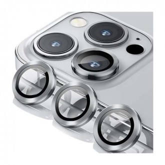 Aντιχαρακτικό Γυαλί Προστασίας Κάμερας iPhone 15 Pro/ 15 Pro Max Ασημί