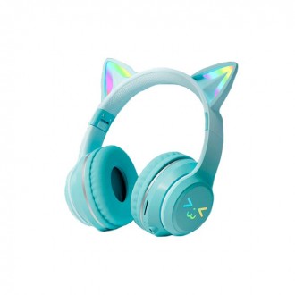 BT612 Cat Ear Headset Ασύρματα/Ενσύρματα On Ear Ακουστικά Πράσινο