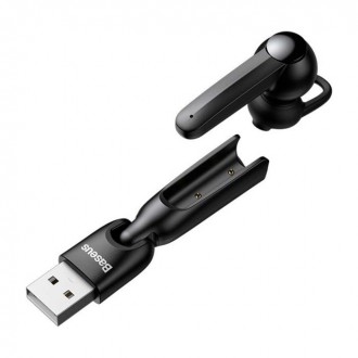 Baseus Encok A05 Ασύρματο Ακουστικό Βluetooth 5.0 με Βάση Φόρτισης USB Μαύρο
