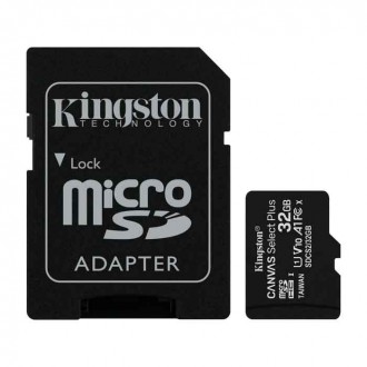 Kingston Canvas Select Plus Κάρτα Μνήμης MicroSD 32GB Class 10 με Αντάπτορα