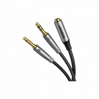 Ugreen Cable 2x 3.5mm male - 3.5mm female Γκρι 0.2m (50255)