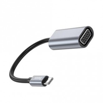 Hoco UA21 Μετατροπέας USB-C male σε VGA female Γκρι