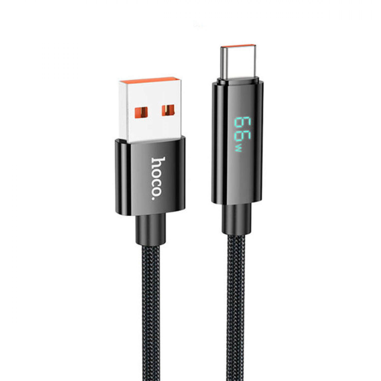 Hoco U125 Καλώδιο με Ένδειξη Watt USB-A σε Type-C Μαύρο