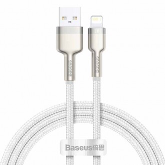 Baseus CALJK-A02 Braided Καλώδιο USB to Lightning Λευκό 1m