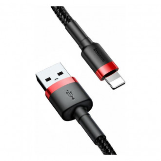 Baseus Cafule Braided USB to Lightning Cable 2m CALKLF-C19 Μαύρο Κόκκινο