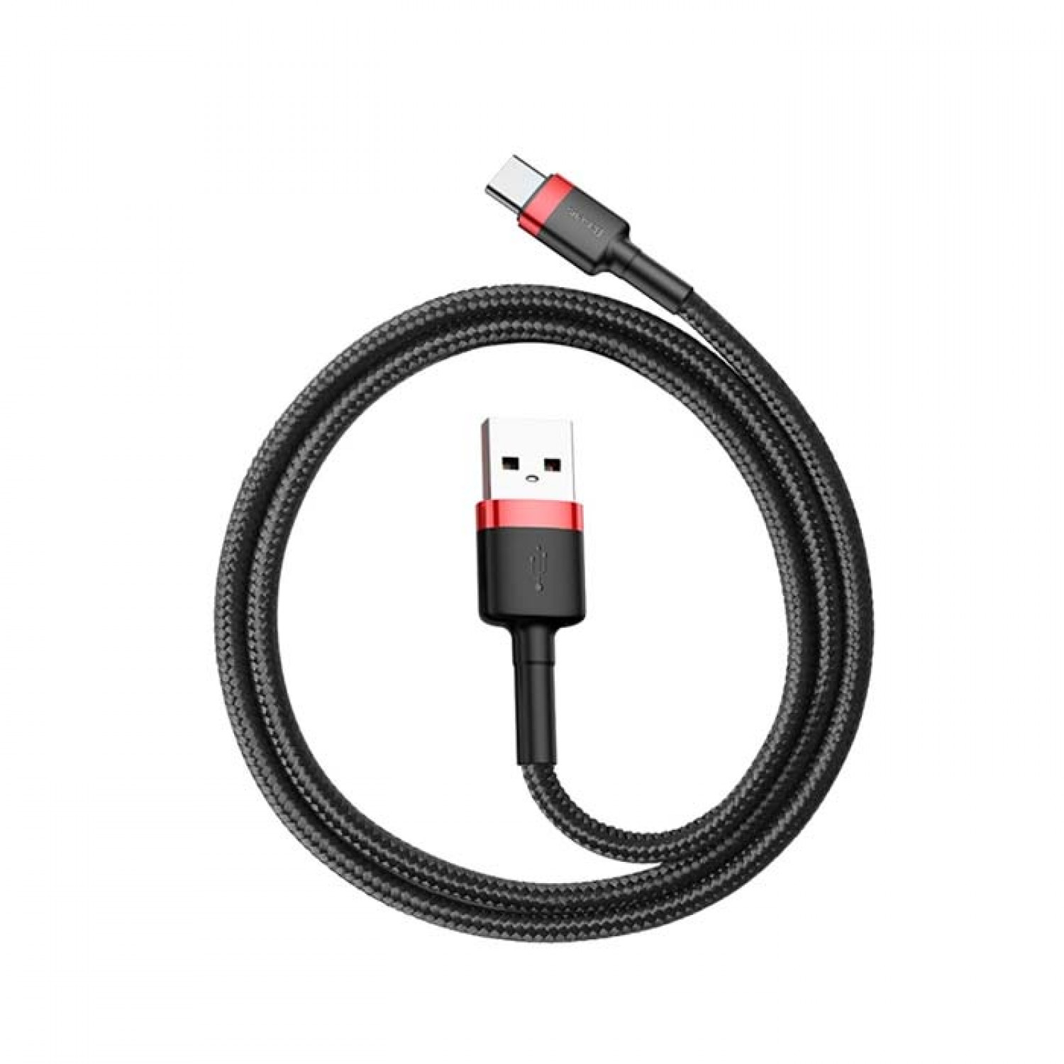 Baseus Cafule CATKLF-A91 Braided Καλώδιο Type-C Μαύρο Κόκκινο 0.5m
