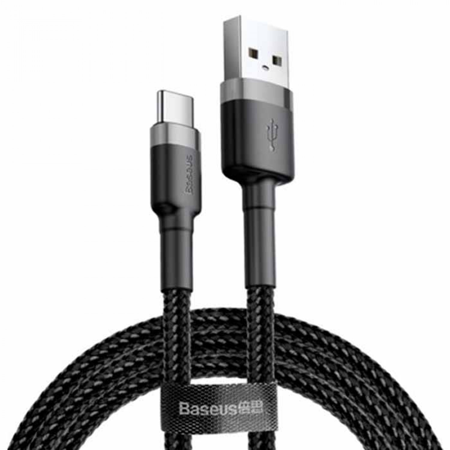 Baseus Cafule CATKLF-BG1 Braided Καλώδιο Type-C Μαύρο 1m