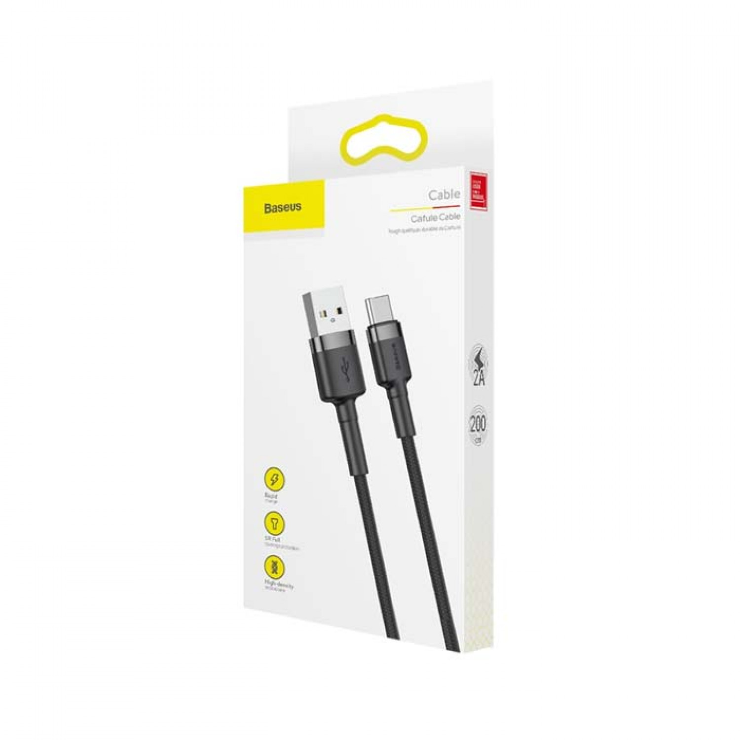 Baseus Cafule CATKLF-CG1 Braided Καλώδιο Type-C Μαύρο 2m