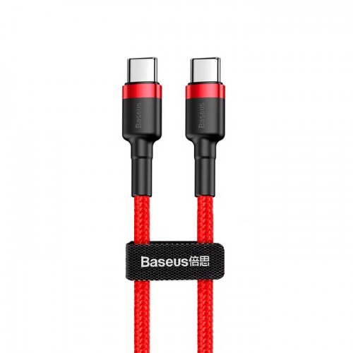 Baseus Cafule CATKLF-G09 Braided USB 2.0 Καλώδιο USB-C to USB-C Κόκκινο 1m