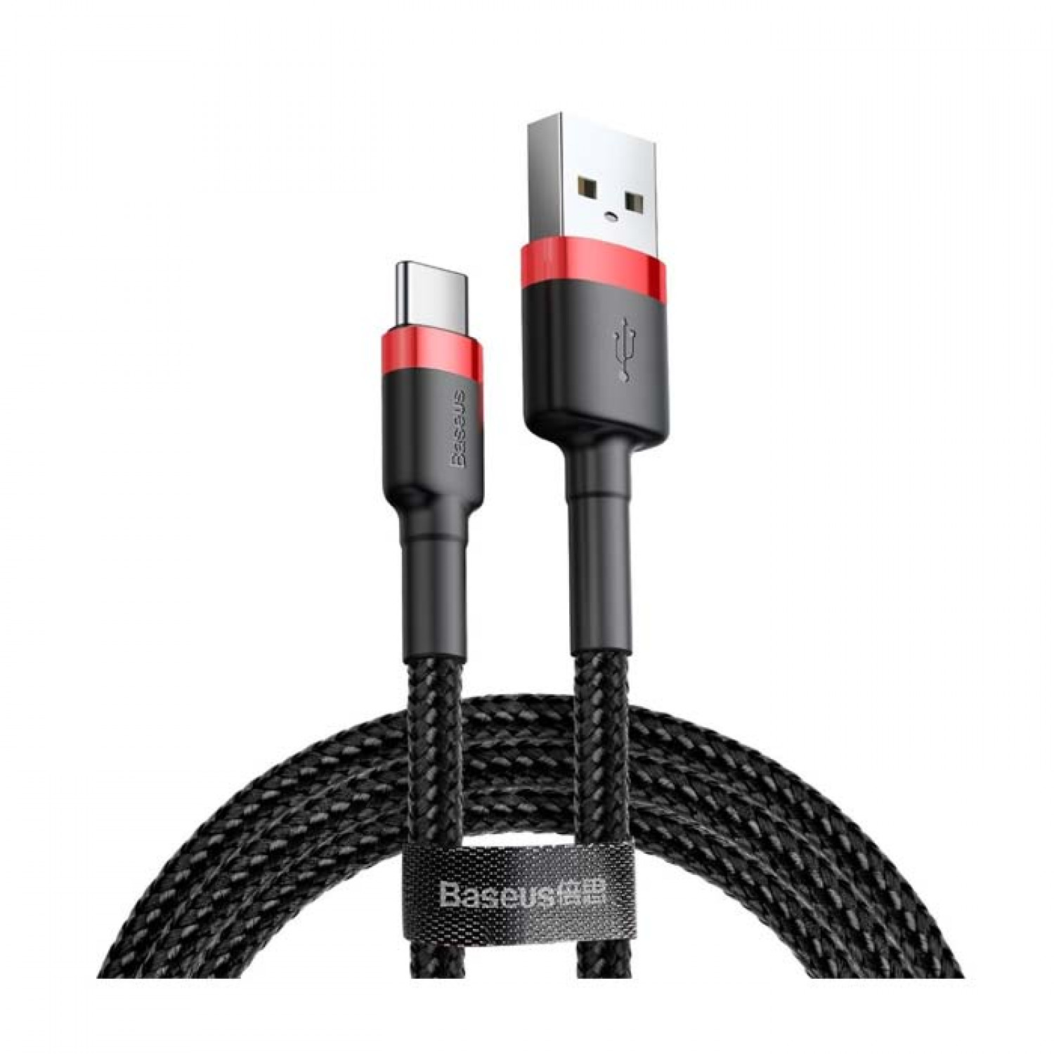 Baseus Cafule CATKLF-U91 Braided Καλώδιο Type-C Μαύρο/ Κόκκινο 3m