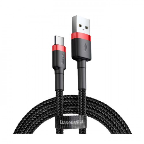 Baseus Cafule CATKLF-U91 Braided Καλώδιο Type-C Μαύρο/ Κόκκινο 3m