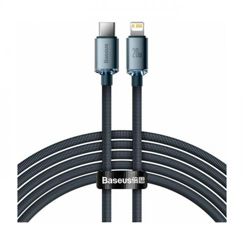 Baseus Crystal Shine CAJY000201 Braided Καλώδιο Type-C to Lightning Μαύρο 1.2m