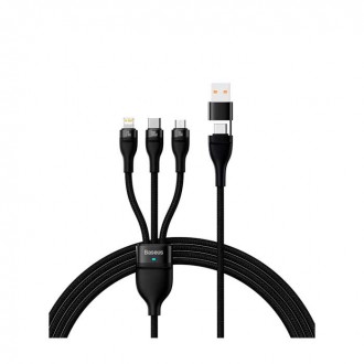 Baseus Flash Series II Braided USB / Type-C to Lightning / Type-C / micro USB Cable 1.2m Μαύρο