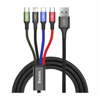 Baseus Rapid Series Braided USB to Lightning / Type-C / micro USB Cable 3.5A  1.2m CA1T4-B01 Πολύχρωμο