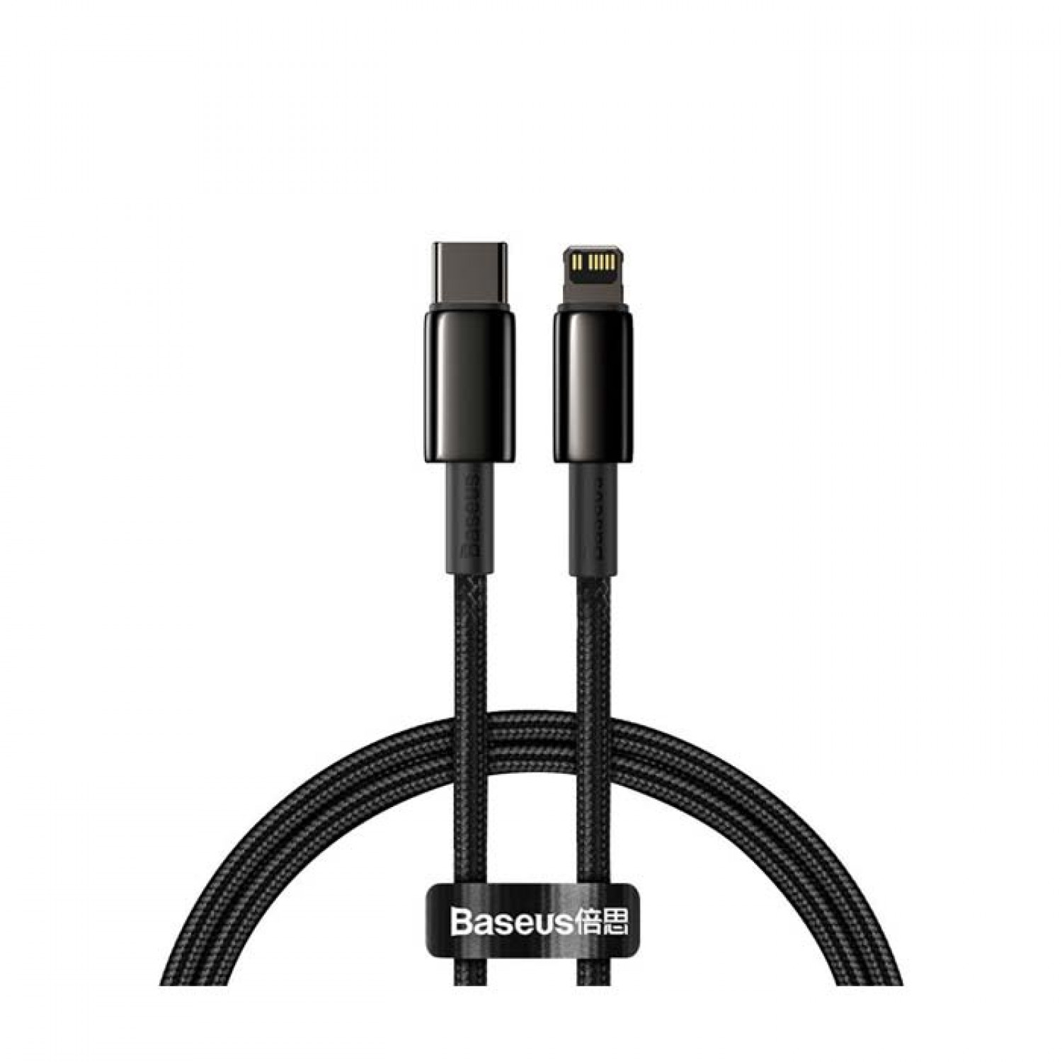 Baseus Tungsten CATLWJ-01 Braided Καλώδιο Type-C to Lightning Μαύρο 1m