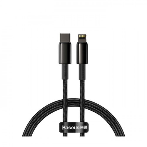 Baseus Tungsten CATLWJ-01 Braided Καλώδιο Type-C to Lightning Μαύρο 1m