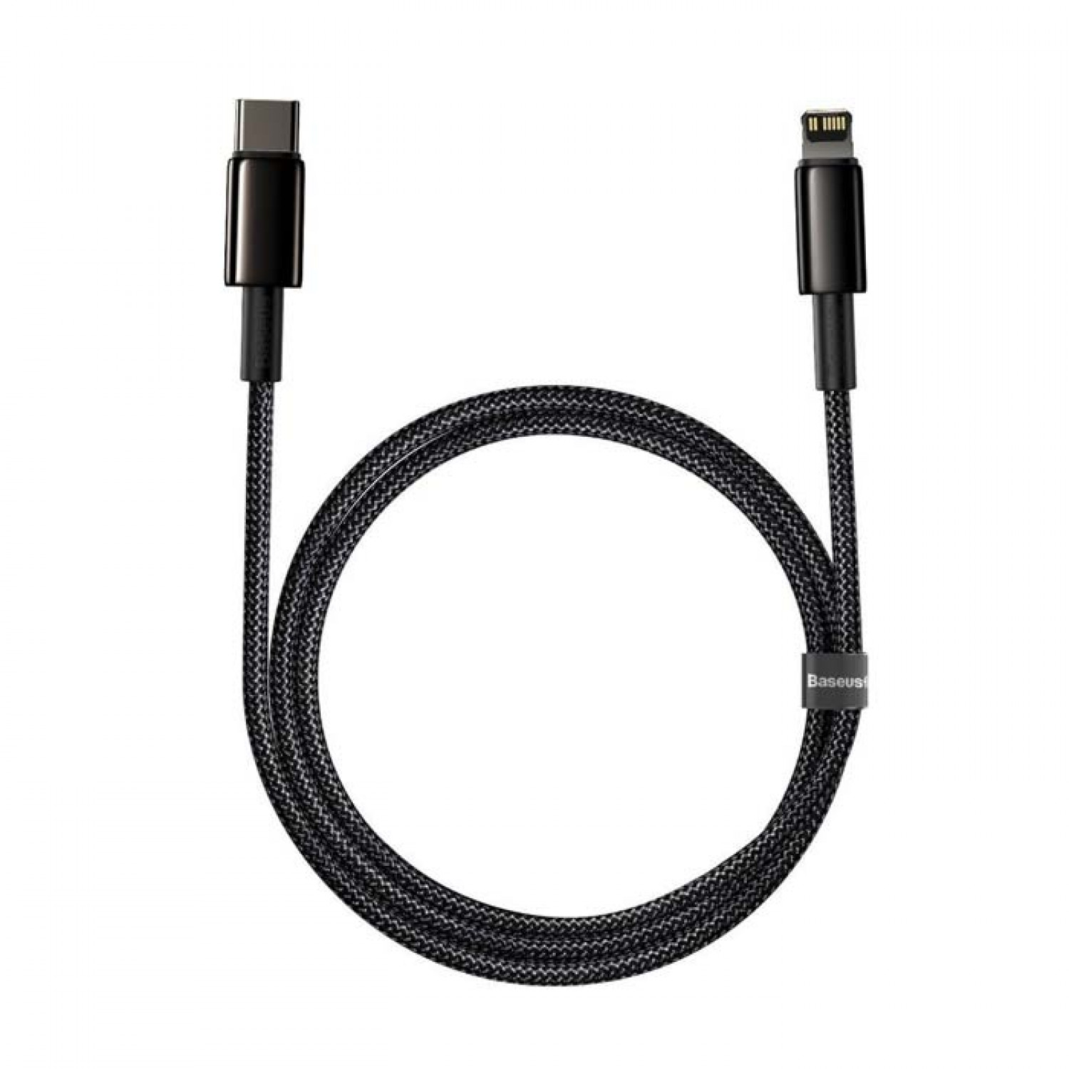 Baseus Tungsten CATLWJ-01 Braided Καλώδιο Type-C to Lightning Μαύρο 1m
