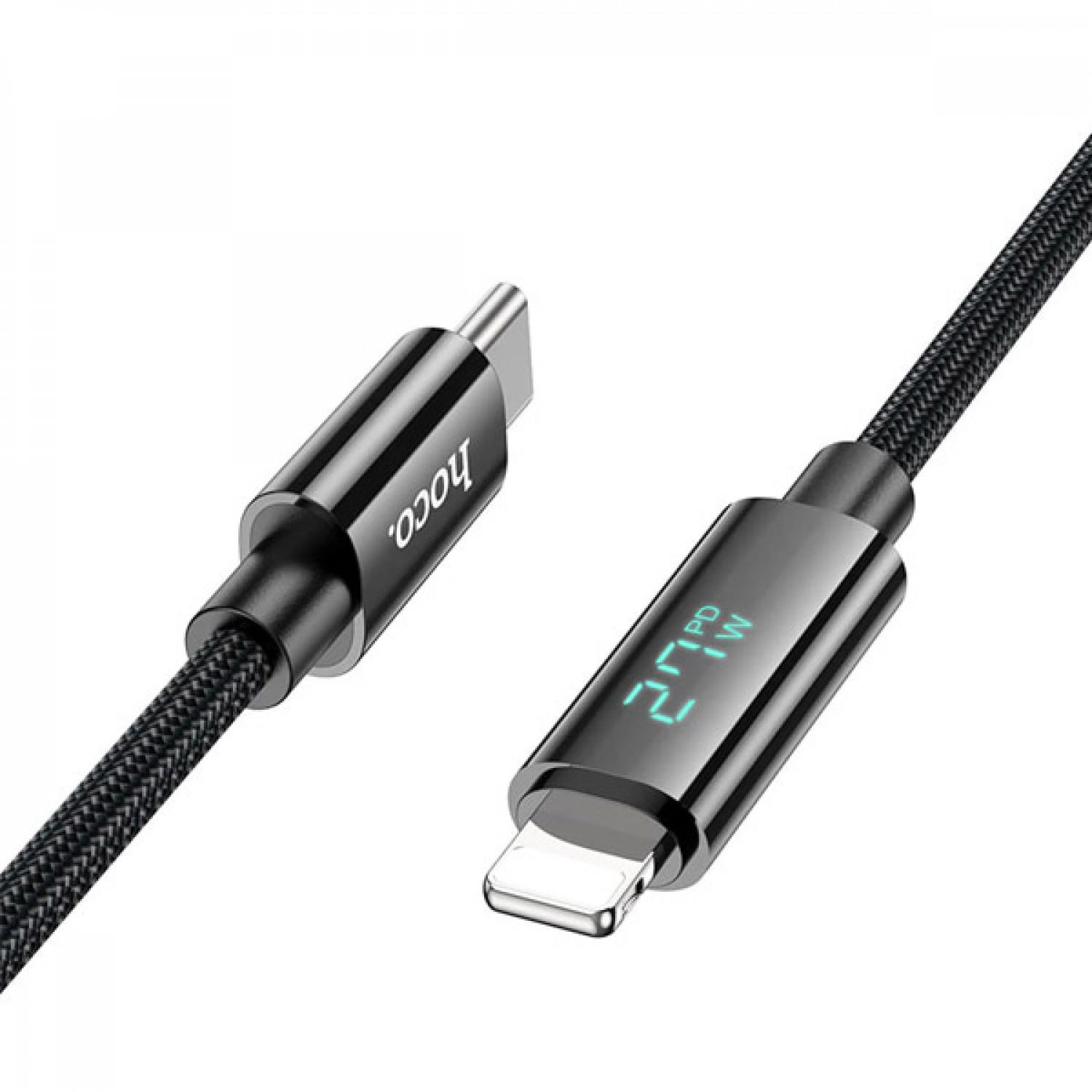 Hoco U125 Καλώδιο με Ένδειξη Watt Type-C σε Lightning Μαύρο