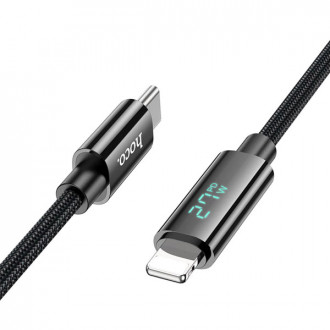 Hoco U125 Καλώδιο με Ένδειξη Watt Type-C σε Lightning Μαύρο