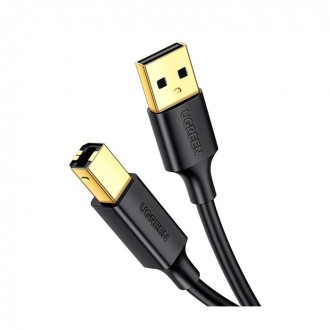 Ugreen USB 2.0 Cable USB-A male - USB-B male 2m Μαύρο