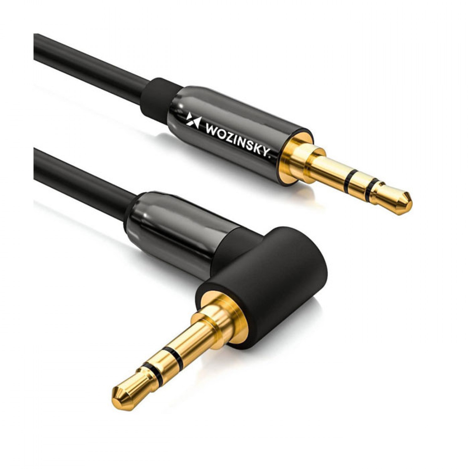 Wozinsky Καλώδιο Angled 3.5mm male - 3.5mm male Μαύρο 1.5m