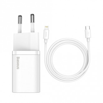 Baseus Super Si Φορτιστής με Θύρα USB-C και Καλώδιο Lightning 20W Power Delivery Λευκό