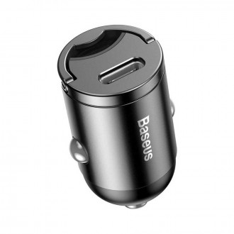 Baseus Tiny Star Mini Φορτιστής Αυτοκινήτου Γρήγορης Φόρτισης 5A Type-C Γκρι