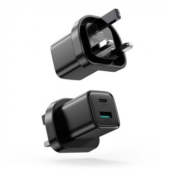 Joyroom Φορτιστής Χωρίς Καλώδιο με Θύρα USB-A και Θύρα USB-C Power Delivery (L-QP207 UK Plug) Μαύρο