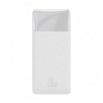 Baseus Bipow Overseas Edition Power Bank 20000mAh 20W με 2 Θύρες USB-A και Θύρα USB-C Λευκό