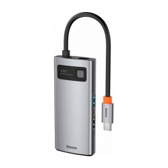 Baseus Metal Gleam Series USB-C Docking Station με HDMI 4K PD Ασημί