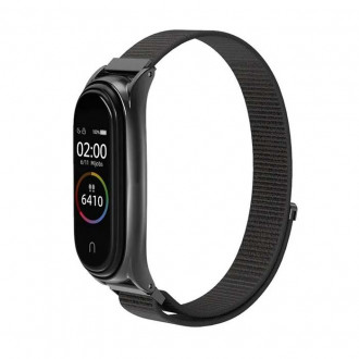 Λουράκι Υφασμάτινο για Xiaomi Mi Band 5/ 6/ 7 Μαύρο