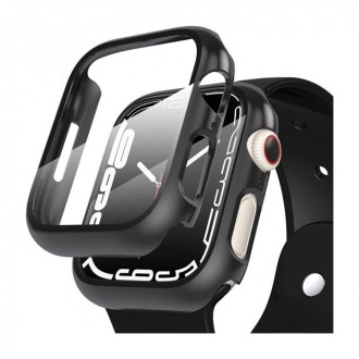 Siipro Θήκη 360 Πλαστική με Τζαμάκι για Apple Watch 38mm Μαύρο