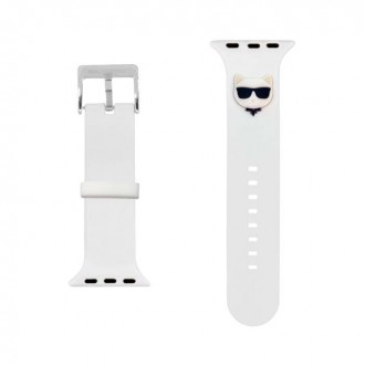 Karl Lagerfeld Choupette Head Λουράκι Σιλικόνης για Apple Watch 42/44/45mm Λευκό