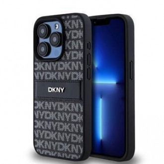 DKNY PU Leather Repeat Pattern Tonal Stripe Θήκη Προστασίας Apple iPhone 15 Pro Max Μαύρο