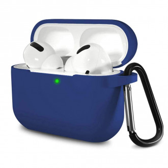 Θήκη Σιλικόνης Soft με Γάντζο Airpods Pro Σκούρο Μπλε