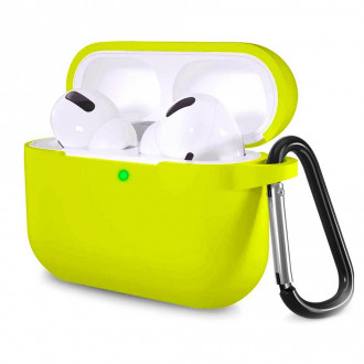 Θήκη Σιλικόνης Soft με Γάντζο Airpods Pro Neon Yellow