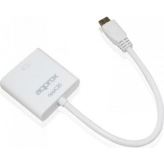 Approx APPC20 Μετατροπέας mini HDMI male σε VGA female Λευκό